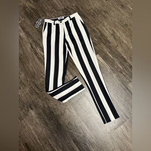 NWT Beetlejuice STRIPED Pants BLACK White